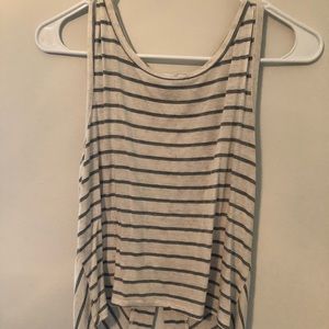 Striped open back tank top